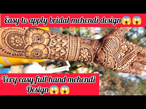 Easy bridal mehendi design// Full hande easy mehendi design😱😱 #bridalmehndi #fullhandmehendidesign