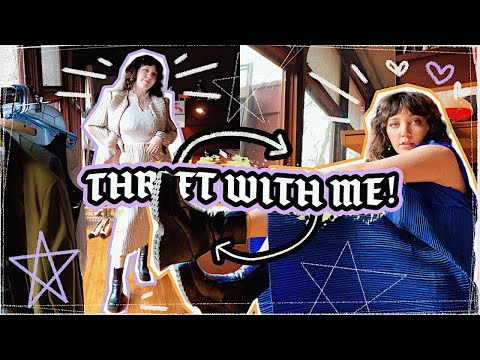 Thrift with me on 1/2 off day ✨😬 | thrift haul + try on feat. lots of pleated everything