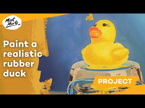 Paint a realistic rubber duck canvas in oils