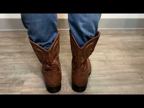 Rollda Cowboy Boots for Men Western Boots Men's Square Toe Chunky Heel Mid Calf Boots Review