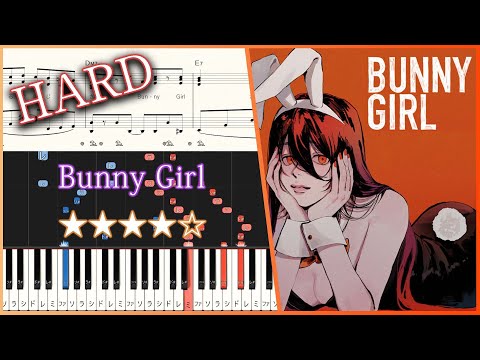 Bunny Girl - AKASAKI - Hard Piano Tutorial + Sheets【Piano Arrangement】