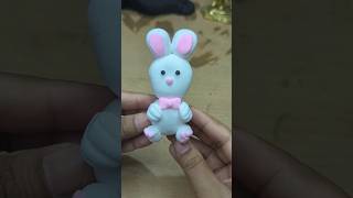 Cute Clay Rabbit 🐰 white Bunny Clay Art #clayart #clayvideos #shorts