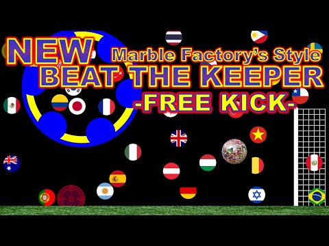 Beat the keeper #2 [Free Kick] ~Marble Factory's Style~ ~48 countries race#22~in Algodoo