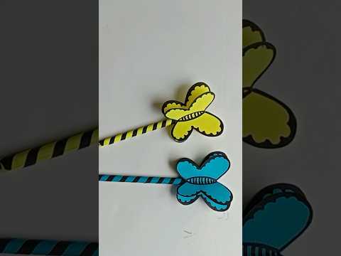 Diy Butterfly Pen Topper Craft Ideas #shorts #trending #pentopper #pencraft #pentoppercraft #viral