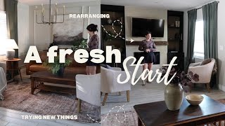 Living room rearrange with me | Trying new things | mini life update ✨️