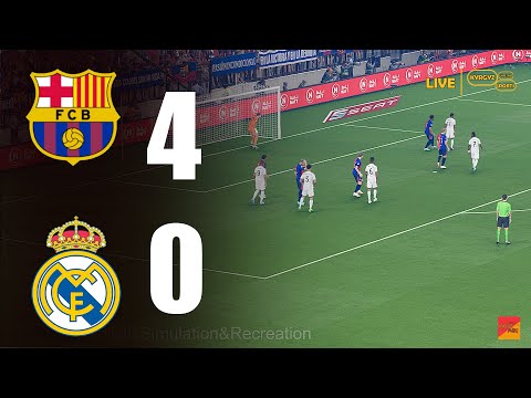 برشلونة 4 - 0 ريال مدريد | ملخصات 2025 | لعبة محاكاة فيديو