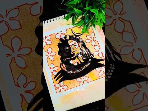 Mahadev ji drawing with flower 🌺🥰 || sawan special drawing ❤️|| #shorts #thearts punit