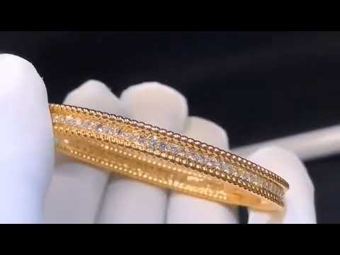 van cleef arpels perlee bangle diamonds real gold 18kt