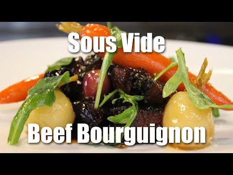 Sous Vide Beef Bourguignon with Glazed Vegetables