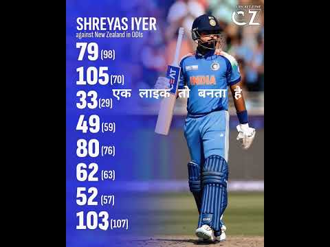 shreyes iyer performance #indvsnz #final #championtrophy2025 #iplauction #csk #kkr #viratkohli