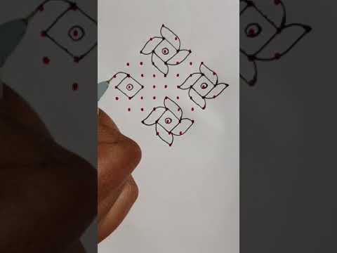 11×1 dot easy Rangoli | easy muggulu |#easykolam#muggulu #kolam