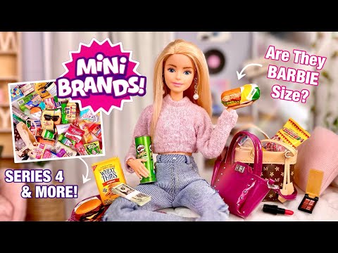 ZURU 5 Surprise Mini Brands! Are They Barbie Doll Size? - Series 4, Foodie, Mini Fashion & More