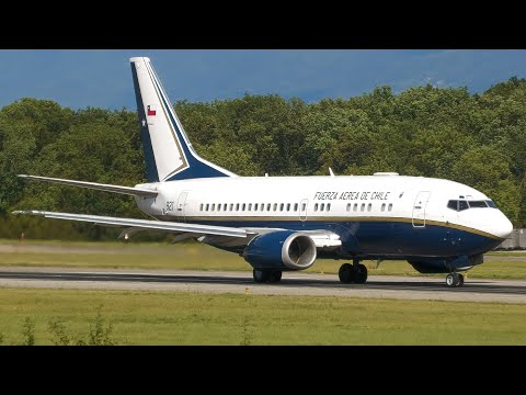 4K | *RARE* Chilean Air Force Boeing 737-500 921 takeoff at Geneva/GVA/LSGG