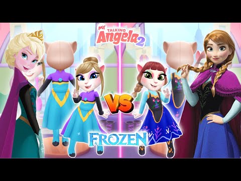 My Talking Angela 2 😍 || Frozen ❄️ | Elsa ❄️ vs Anna ❤️ | New Update || Cosplay