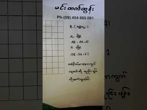 8ရက် ဟူနေကုန်#မင်းထက်ထွန်းmm2d #maths #2dmyo #musicanddance #mm2d #result #myanmar2d