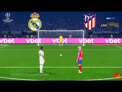 Real Madrid vs Atletico Madrid | UEFA Champions League | Penalty Shootout | Mbappe vs ATM | PES 21