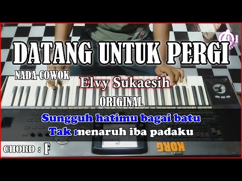 DATANG UNTUK PERGI Karaoke Dangdut -Elvy sukaesih | Korg Pa3x (Chord&Lirik) Nada Cowok