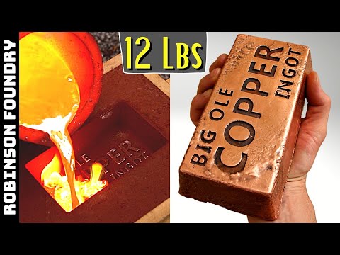 Melting copper at home - Huge copper ingot - "BIG-OLE COPPER INGOT" │ASMR │ Metal Casting