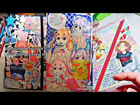 Sketchbook Tour 📔 TikTok Compilation 2023 #6 | Sketchbook Ideas