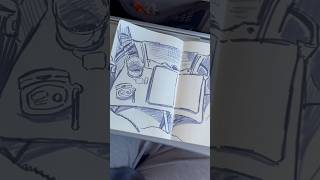 drawing on the plane ✈️☁️ #sketchwithme #sketchvlog #artvlog