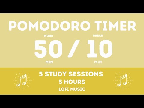 50 / 10 Pomodoro Timer || Lofi music - 5 hours study - Study for dreams - Deep focus - Study timer