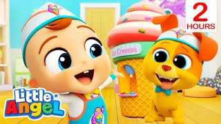 Let's Make Ice Cream! | Job and Career Songs | Little Angel Nursery Rhymes for Kids