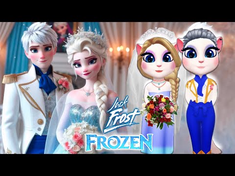 My Talking Angela'm 2 😻 || Elsa And Jack Frost | Wedding | Frozen | New Update || Cosplay