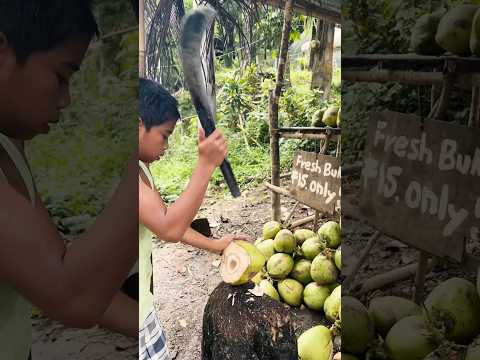 Young Machete Maestro: Genius Coconut-Cutting Technique