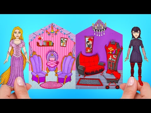 Princess House vs Vampire House! Best Paper Doll Houses