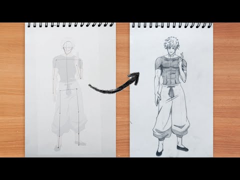 How to Draw Gojo Satoru Full Body | Jujutsu Kaisen Drawing | Sketchbook Tour