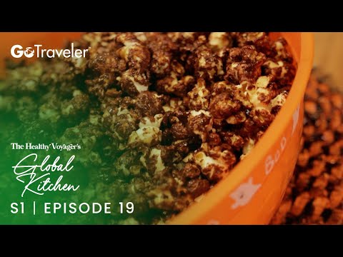 The Healthy Voyager's Global Kitchen | S1E19 | Vegan Halloween Caramel Chocolate Popcorn