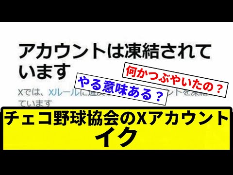 【もう終わりだよこのX】衝撃広がる…チェコ野球協会のXアカウントが凍結　11月9、10日にバンテリンドームナゴヤで侍ジャパンと対戦 【反応集】【プロ野球反応集】