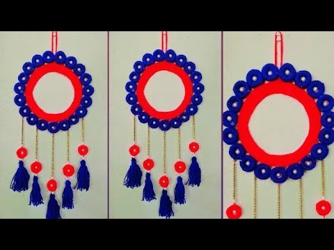 Super Easy Woolen Flower Wall Hanging Craft  | Woolen Thread Craft Ideas| Woolen Wall Hanging Design