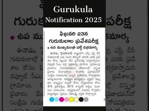 Gurukula Entrence Exam Notification 2025