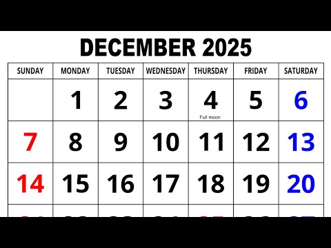 Calendar December 2025 | December Calendar 2025 with Holidays | English Calendar | 2025 Calendar