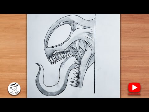 How to draw Venom | Venom sketch step by step | Easy drawing ideas for beginners