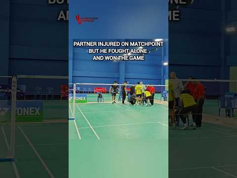 Partner down 🥺But he fought alone and won 🔥🔥🥵 #shorts #badminton #badmintonhighlights