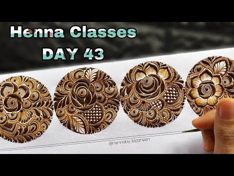 Tazaheen Henna Classes DAY 43 || Learn Detailed Henna with Tazaheen Henna Classes 2024