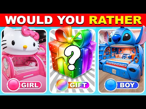 GIRL or BOY or MYSTERY Gift Edition ❤️💙🎁 WOULD YOU RATHER...? QuizZone