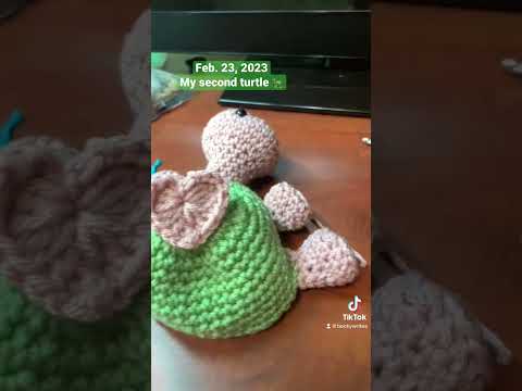 My second attempt at #crocheting a #turtle #amigurumi #crochet #yarntube #yarn  #yarnlover #knitting