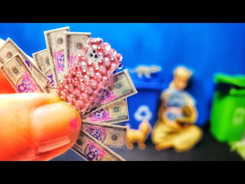 💖 How to Make Poor Barbie's Life Better - DIY Miniature Cellphones, Money Purse, Clothes Rack, Vases