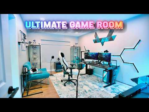 My NEW Ultimate Game Room Tour & Desk Setup 2024!