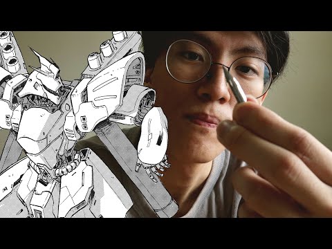 Drawing with a manga pen