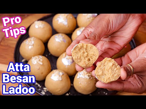 Atta Besan Ladoo Recipe - New Way with Tips & Tricks | Healthy & Nutritious Wheat Laddu