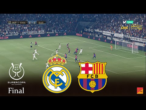 برشلونة ضد ريال مدريد الكلاسيكو | نهائي كأس السوبر الاسباني 2025 | لعبة محاكاة فيديو PES