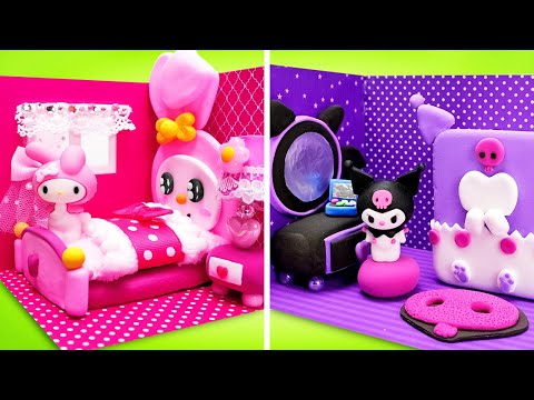 DIY House for Kuromi and My Melody! Miniature House Crafts