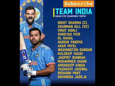 Team India Champion trophy Squad #csk #iplauction #bumrah #championtrophy2025 #champion #squad