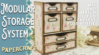 Papercraft Modular Storage System, Craft Drawers, Create your Own Storage Masterpiece - Tutorial