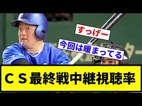 【確定な】ＣＳ最終戦中継視聴率【反応集】【プロ野球反応集】