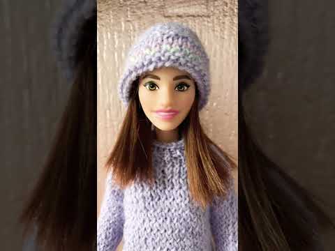 Baby, it's cold outside 🥶 wrap up warm  #barbie #barbiedoll #doll #knitting #coldoutside #winter